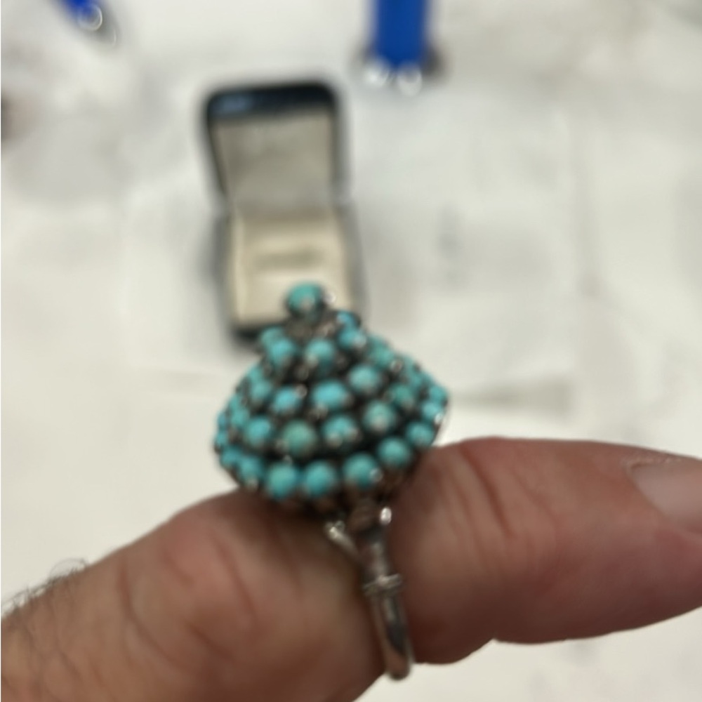 Turquoise Cluster Statement Ring - image 5